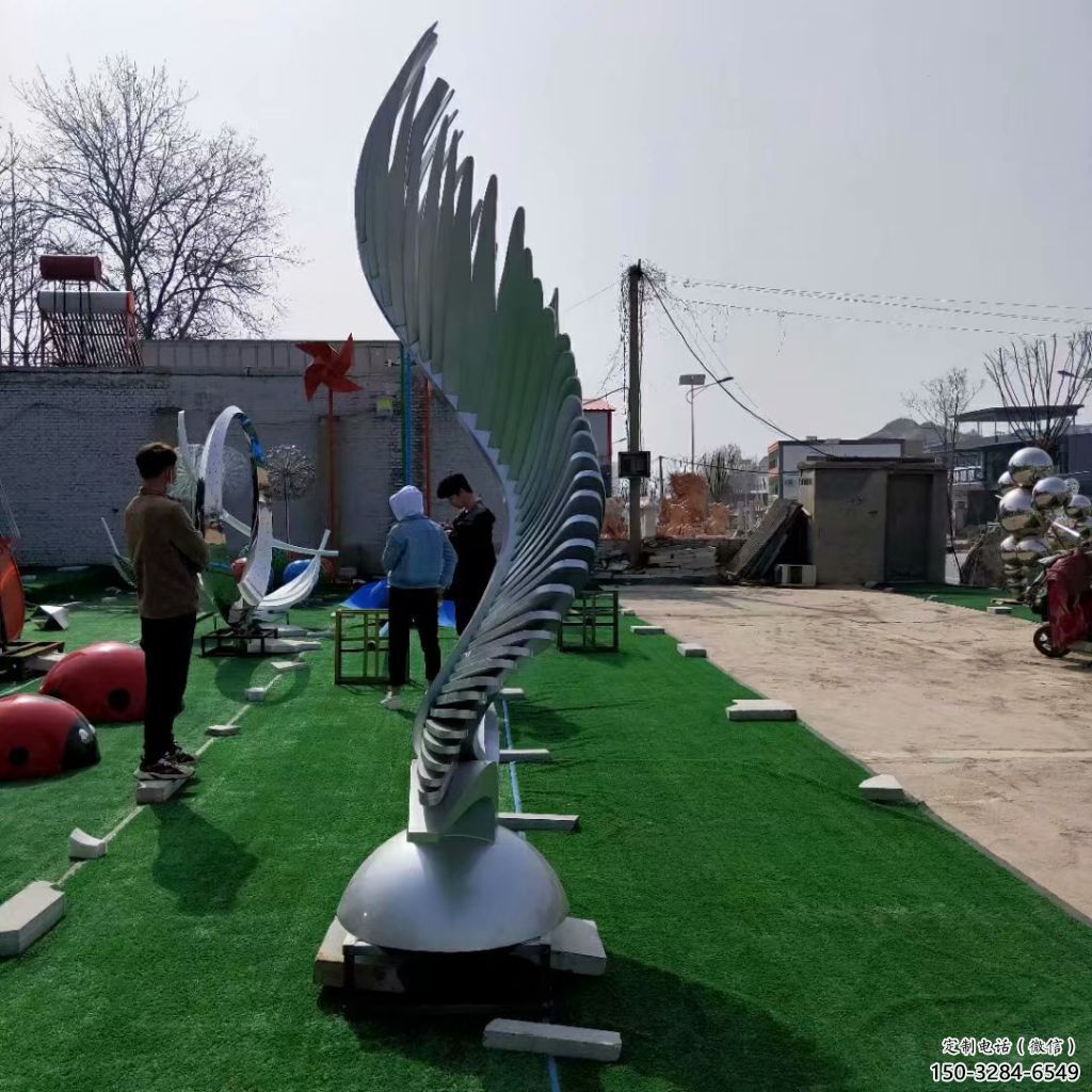 室內(nèi)鳳尾雕塑 仿真展翅造型 大型雕塑