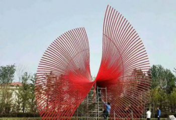 步行街鳳尾雕塑 游樂(lè)場(chǎng)展翅造型 鑄造雕塑