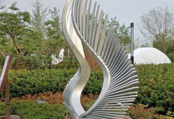 創(chuàng)意鳳尾雕塑 啞光展翅造型 公園雕塑