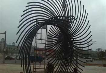 景觀鳳尾雕塑 剪影展翅造型 商業街雕塑