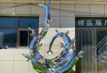 大型浪花雕塑 歐式步行街波浪雕塑 彩繪波浪雕塑