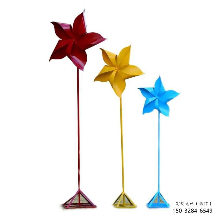 大門口風車雕塑 發(fā)光公園旋轉雕塑 仿真旋轉雕塑