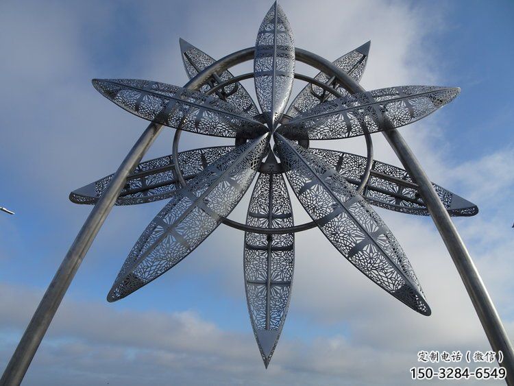 園林風車雕塑 大型風動雕塑 中式旋轉雕塑