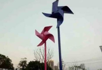 住宅小區(qū)風(fēng)車雕塑 啞光風(fēng)動(dòng)雕塑 公園旋轉(zhuǎn)雕塑