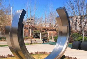 別墅區(qū)月牙雕塑 大型別墅區(qū)雕塑 剪影月亮牙雕塑