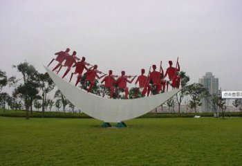 大型月牙雕塑廠家 歐式步行街月亮牙雕塑 彩繪雕塑