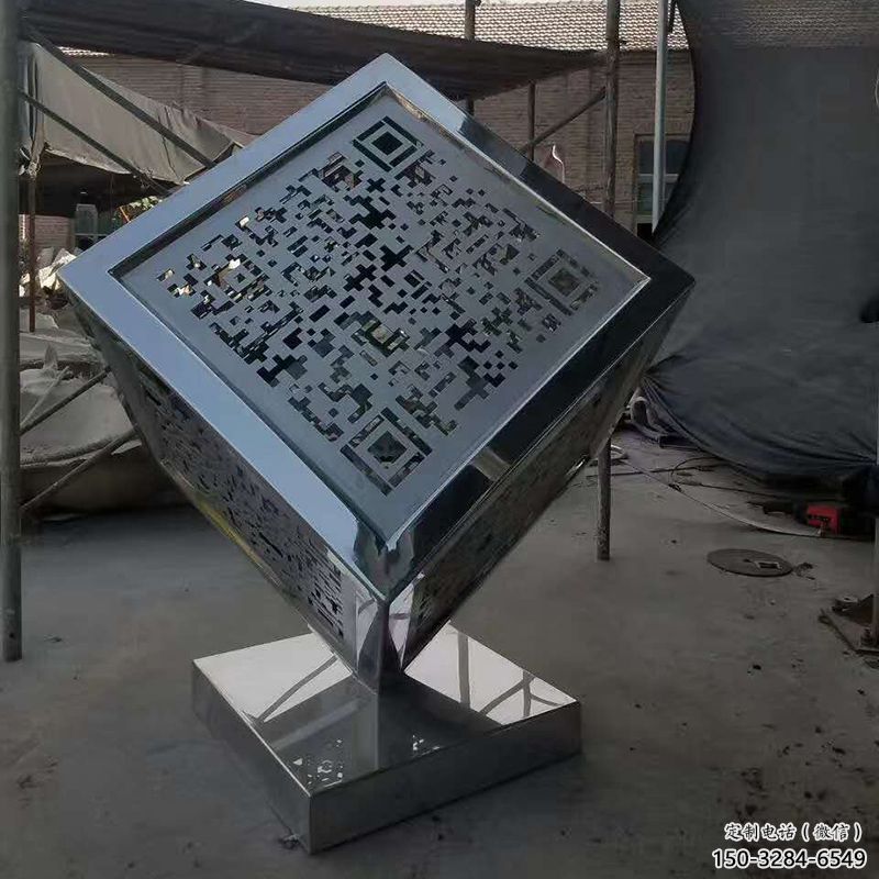 街道正方形雕塑 現(xiàn)代正方體雕塑 彩繪方塊雕塑