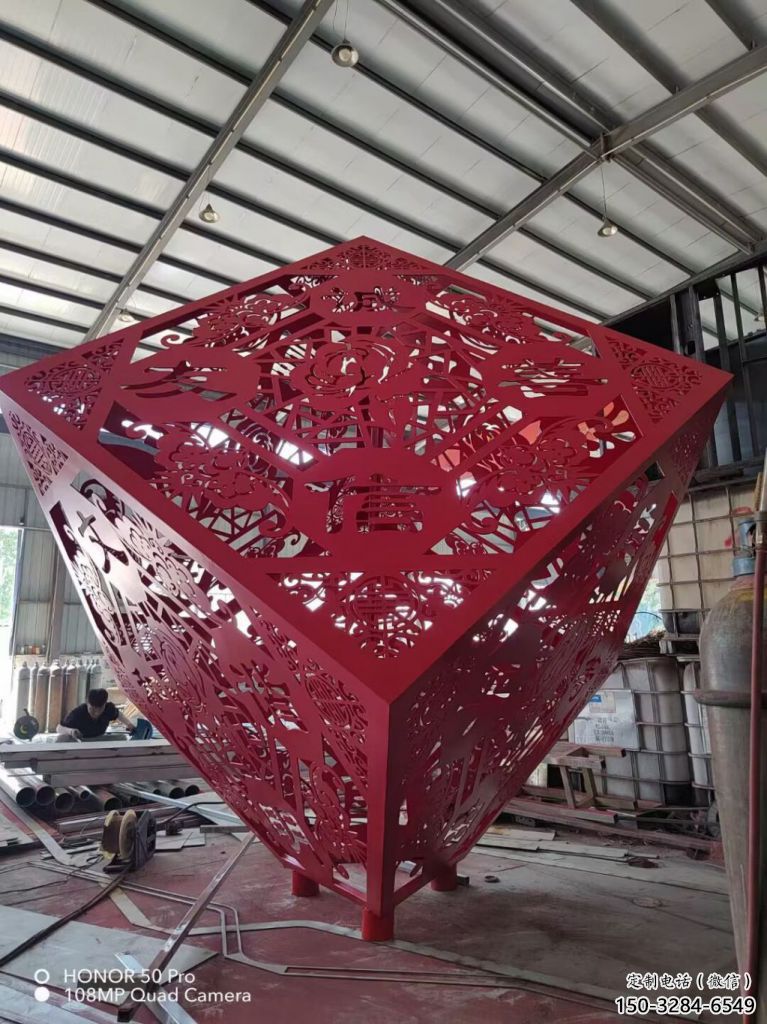 正方形雕塑 景觀正方體雕塑 噴漆方塊雕塑