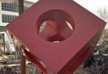 大門口正方形雕塑 發光公園方塊雕塑 仿真正方體雕塑