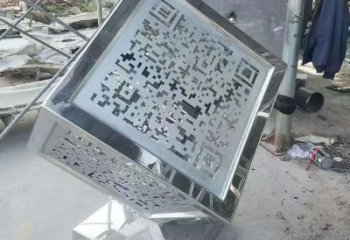 大型商場(chǎng)正方形雕塑 仿真正方體雕塑 鏡面方塊雕塑