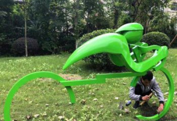大門口自行車雕塑 發光公園運動員雕塑 仿真體育雕塑