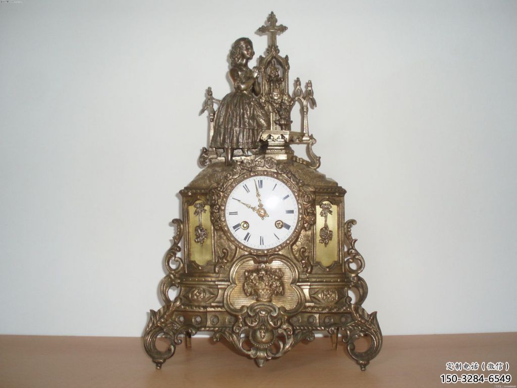 商業(yè)街鐘表雕塑 烤漆雕塑 彩繪時鐘雕塑