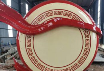 政府大鼓雕塑 仿真鑼鼓雕塑 烤漆雕塑