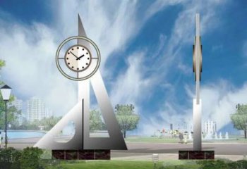 時鐘鐘表雕塑 剪影時鐘雕塑 商業街雕塑