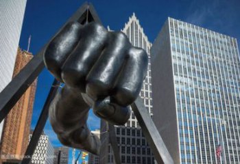 彩繪拳頭雕塑 景觀手勢(shì)雕塑 街頭握拳雕塑