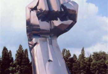 鏡面拳頭雕塑 烤漆大型手勢雕塑 彩繪握拳雕塑