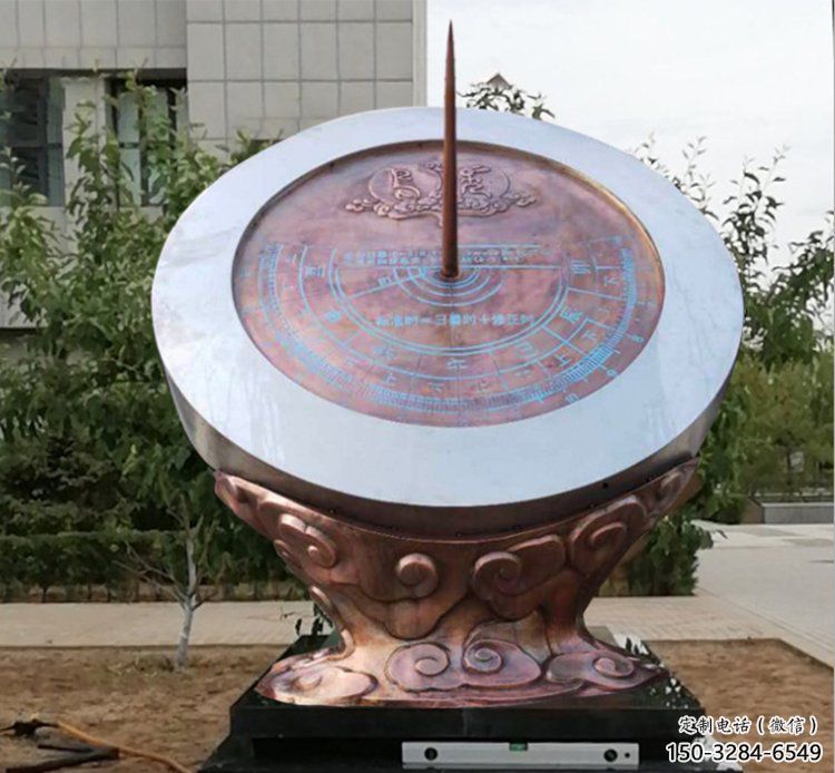 別墅區日晷雕塑 大型別墅區雕塑 剪影計時雕塑