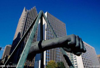 烤漆拳頭雕塑 鋼管握拳雕塑 室內手勢雕塑