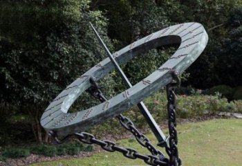 大門口日晷雕塑 發(fā)光公園雕塑 仿真計時雕塑