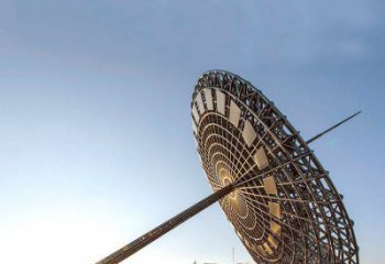 農村日晷雕塑 抽象藝術雕塑 烤漆計時雕塑