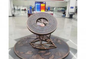 商業街日晷雕塑 烤漆雕塑 彩繪計時雕塑