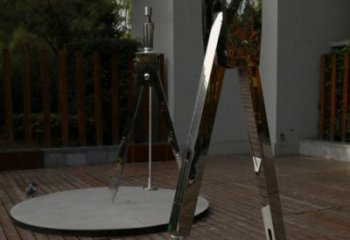 房地產圓規雕塑 現代景觀雕塑 幾何標識雕塑