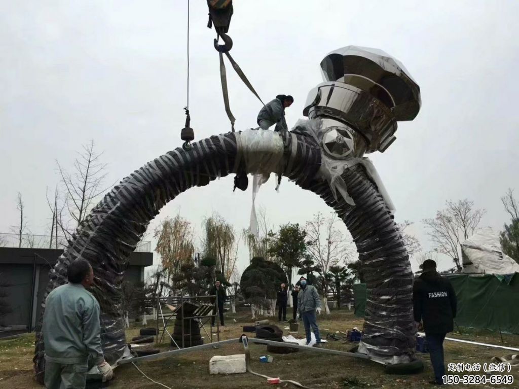 現代指環雕塑 大型別墅區標識雕塑 彩繪戒指環雕塑