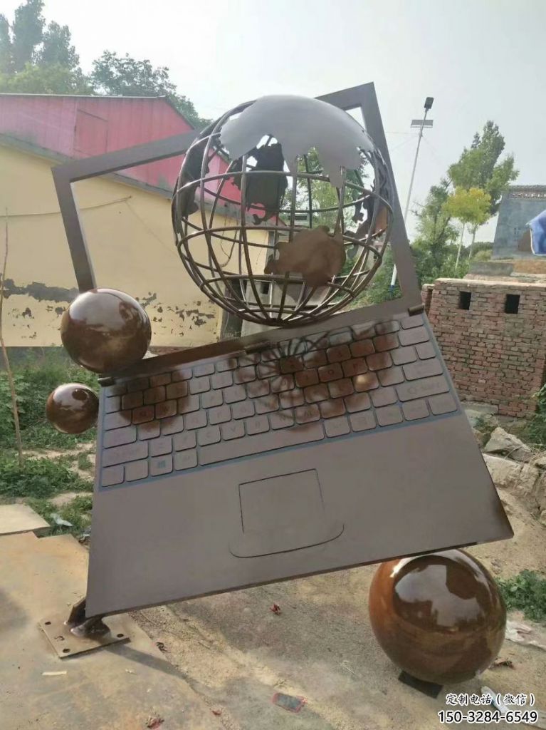 大型電腦雕塑 歐式步行街筆記本雕塑 彩繪雕塑