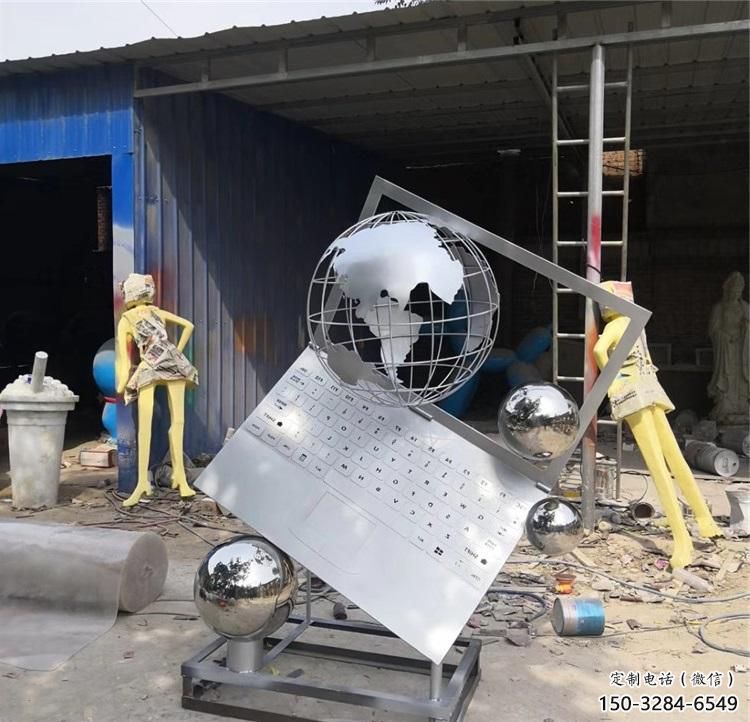 廣場電腦雕塑 抽象雕塑 烤漆筆記本雕塑