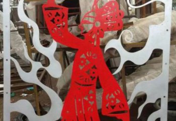 博物館臉譜雕塑 電鍍現代小品 公園雕塑