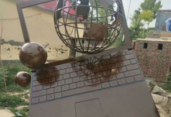 電腦雕塑 歐式步行街雕塑 大型筆記本雕塑