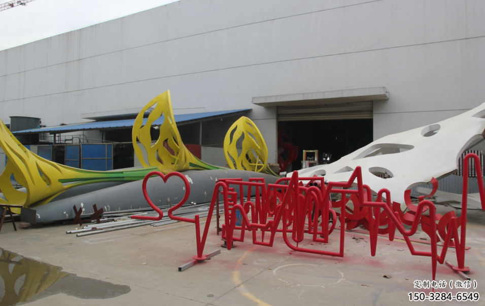 烤漆數字雕塑 鋼管雕塑 室內文字雕塑