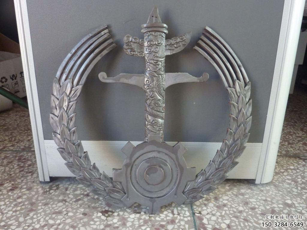 創意校徽雕塑 啞光浮雕雕塑 公園景墻雕塑