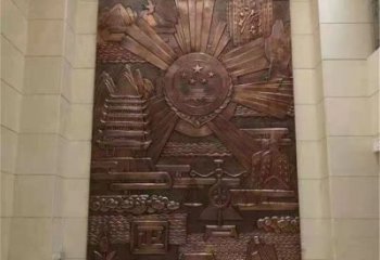 別墅區(qū)校徽雕塑 大型別墅區(qū)景墻雕塑 剪影浮雕雕塑