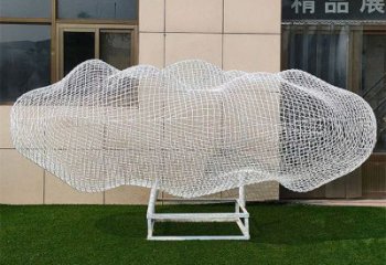 公園云梯雕塑 鏡面公園梯子雕塑 景觀云朵雕塑