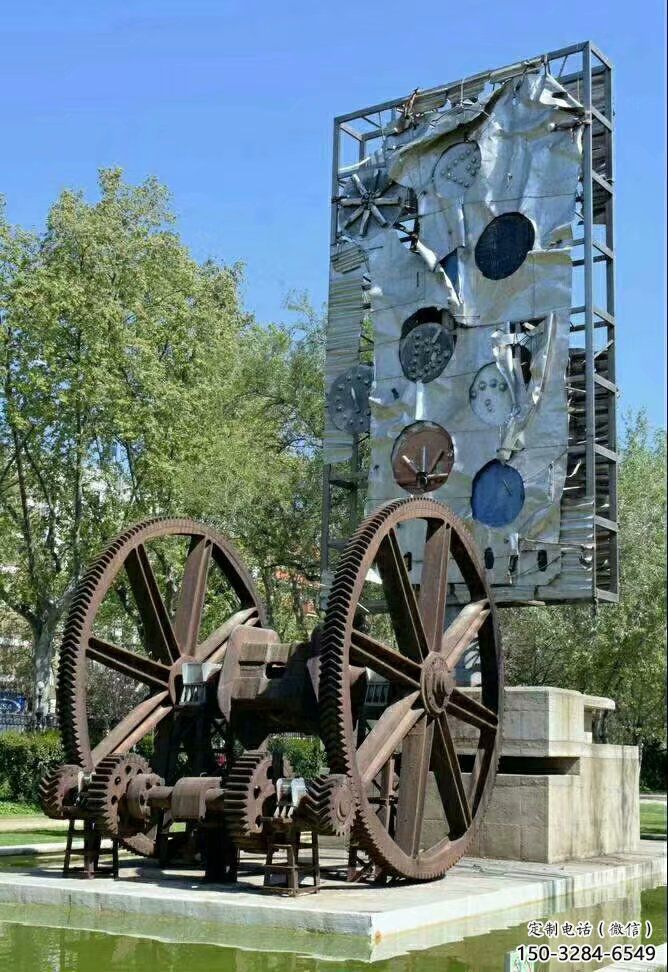 仿古齒輪雕塑 騰飛工業(yè)雕塑 房地產機械雕塑