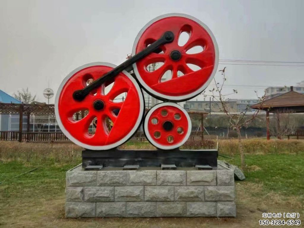 仿真齒輪雕塑 電鍍現(xiàn)代工業(yè)雕塑 部隊機械雕塑