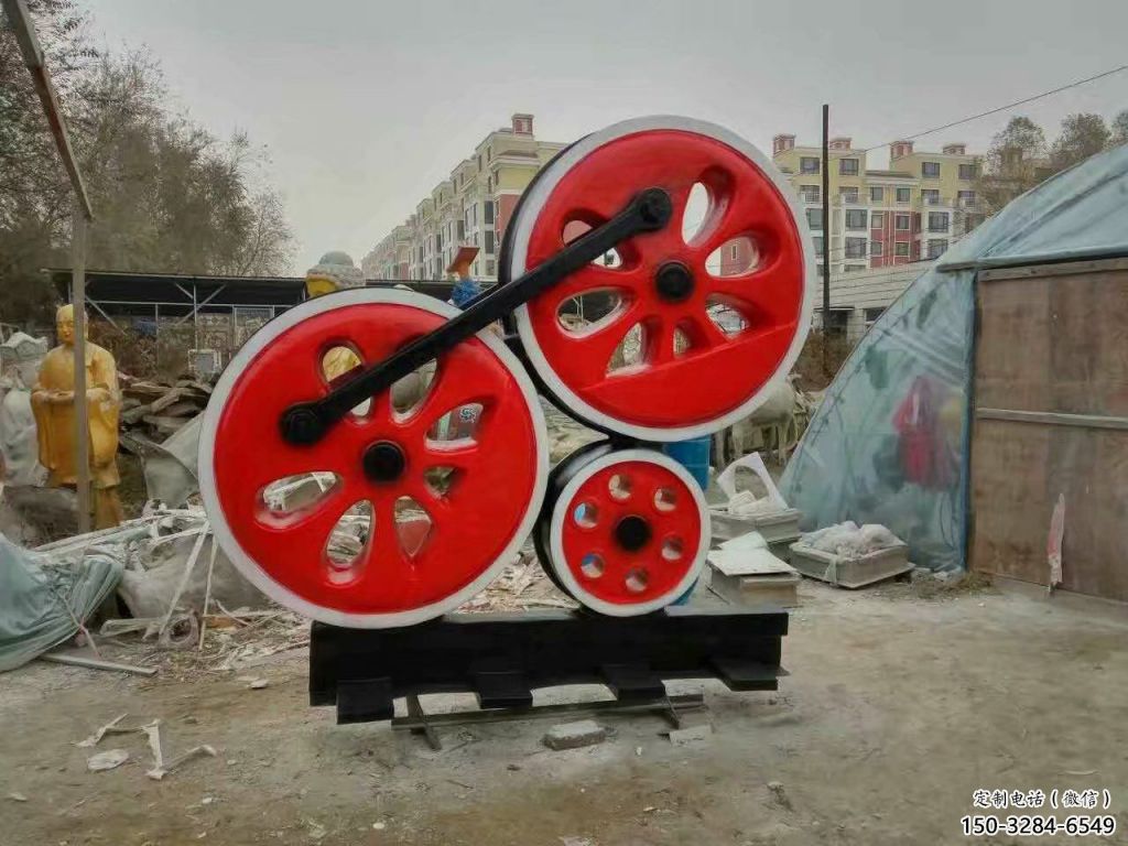 烤漆齒輪雕塑 鋼管工業(yè)雕塑 室內(nèi)機械雕塑