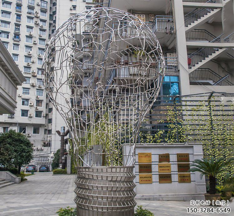 燈泡雕塑 拉絲燈具主題 步行街電燈泡雕塑