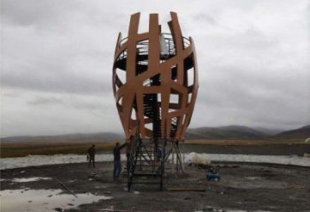 彩繪鳥(niǎo)籠雕塑 景觀(guān)鳥(niǎo)籠子雕塑 街頭籠子雕塑