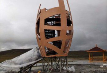 烤漆鳥(niǎo)籠雕塑 鋼管籠子雕塑 室內(nèi)鳥(niǎo)籠子雕塑