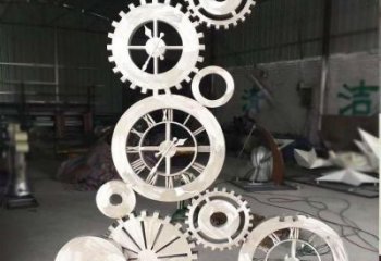 幾何齒輪雕塑 發光公園機械雕塑 大門口工業雕塑