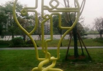 鋼管燈泡雕塑 異形噴水燈具主題 農村電燈泡雕塑