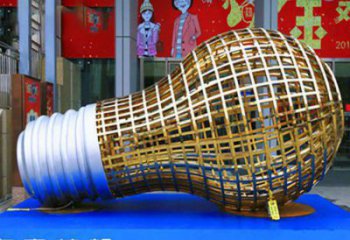 烤漆燈泡雕塑 鋼管燈具主題 室內電燈泡雕塑