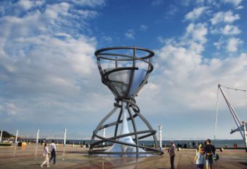 幾何沙漏雕塑 發(fā)光公園雕塑 大門口漏斗雕塑