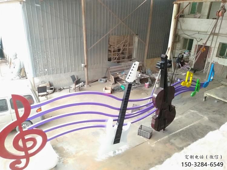 樂(lè)譜雕塑 拉絲符號(hào)雕塑 步行街音樂(lè)雕塑