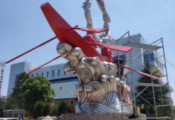 龍舟雕塑 景觀校園競賽雕塑 商業(yè)街劃槳雕塑