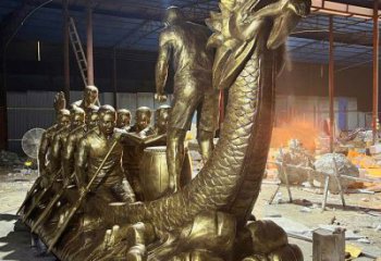 異形龍舟雕塑 現(xiàn)代校園競(jìng)賽雕塑 校園劃槳雕塑