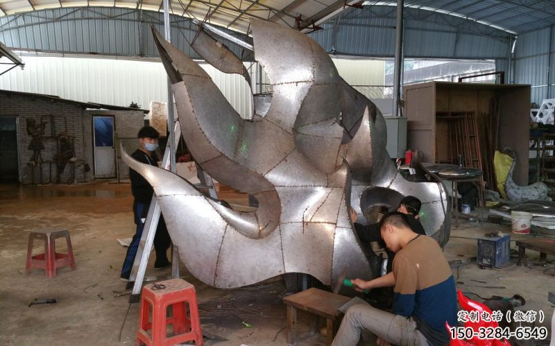 廣場(chǎng)火苗雕塑 抽象景觀雕塑 烤漆火焰頭雕塑