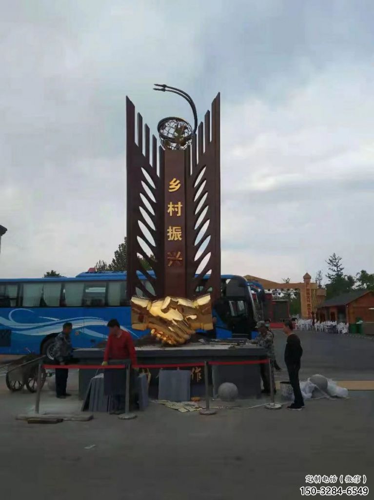 標志握手雕塑 剪影雕塑 商業(yè)街誠信雕塑